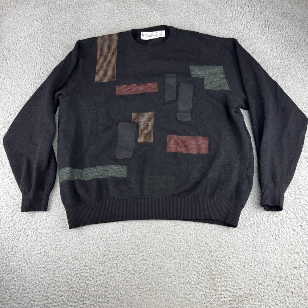 Vintage St. Croix  Geometric‎ abstract Sweater Coogi Style Xl USA Wool